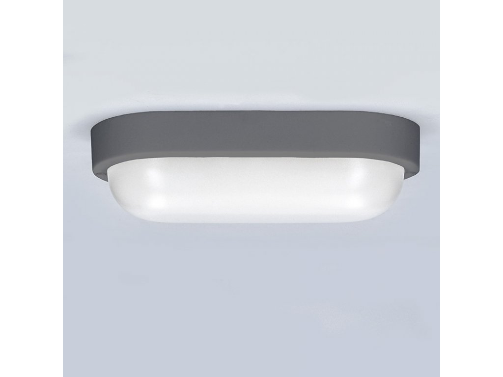 Solight LED vonkajšie osvetlenie oválne, 13W, 910lm, 4000K, IP54, 21cm, sivá farba