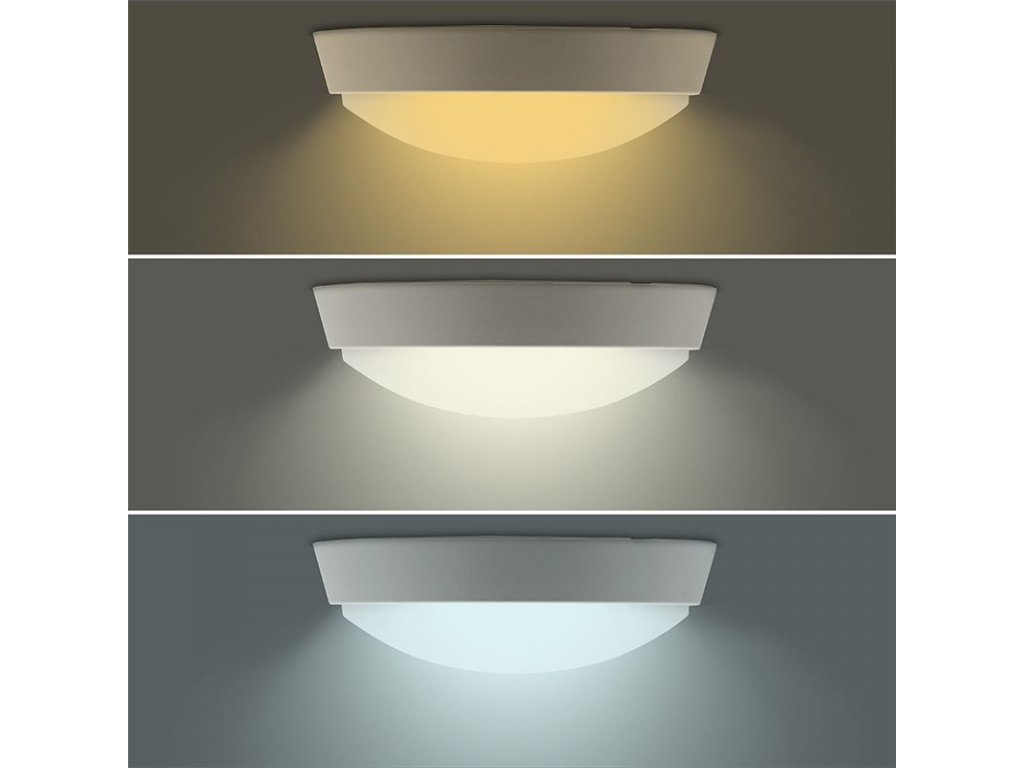 Solight LED vonkajšie osvetlenie s nastaviteľnou CCT, 18W, 1350lm, 22cm, 2v1 - biely a čierny kryt