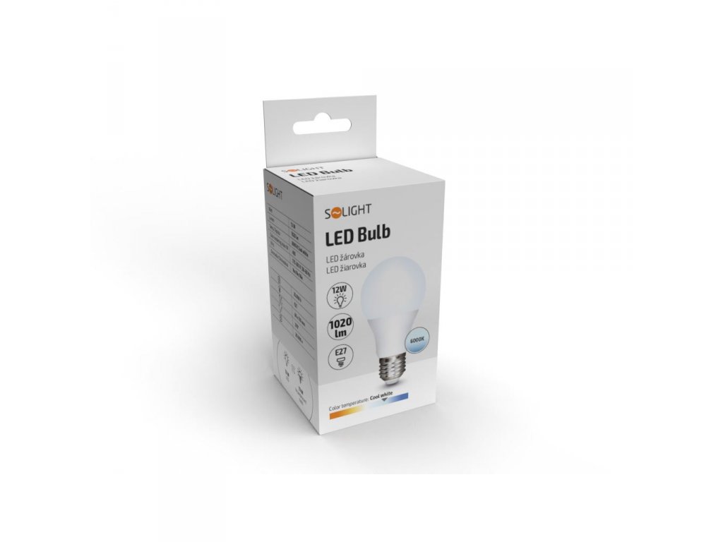 Solight LED žiarovka, klasický tvar, 12W, E27, 6000K, 270°, 1020lm