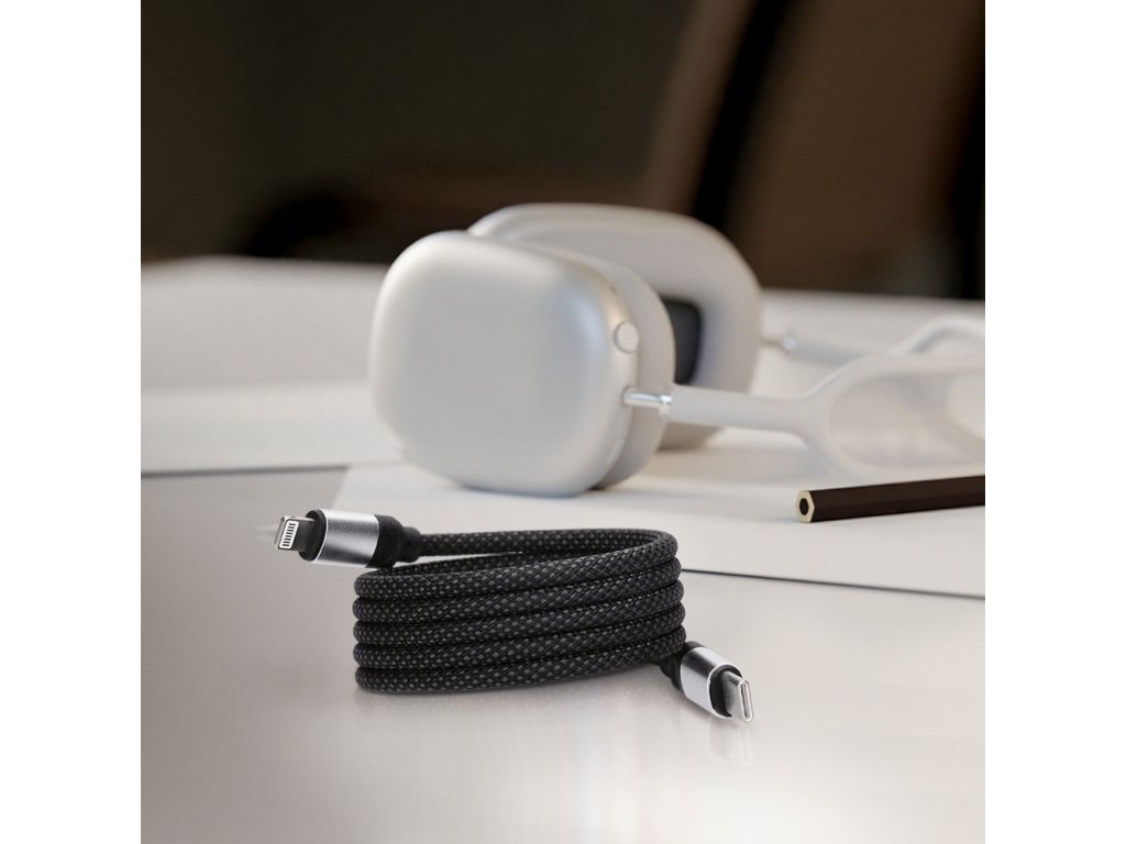 Solight magnetický USB-C/Lightning kábel, USB-C konektor - Lightning konektor, 1m