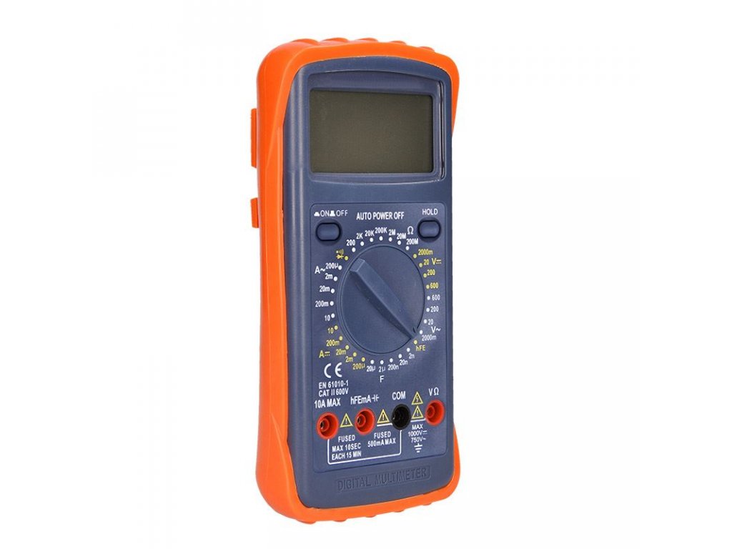 Solight multimeter, max. AC 600V/10A, max. DC 600V/10A, test diódy, bzučiak, hFE, kapacita, odpor