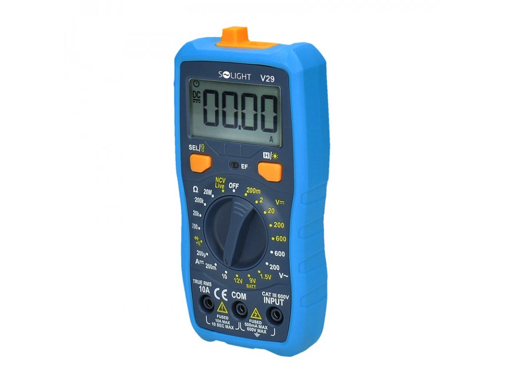 Solight multimeter, max. AC 600V, max. DC 600V/10A, odpor, NCV