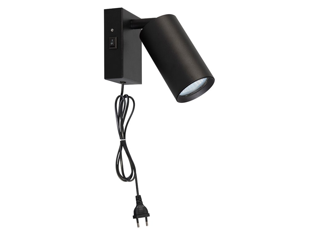Solight nástenná lampička CELE, 1x GU10, čierna