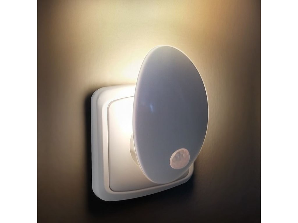 Solight Nočné LED svetielko s pohybovým a svetelným sensorom 0,7W, 3000K, 230V