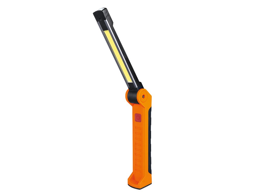Solight pracovná nabíjacia LED lampa, 500lm + 70lm, COB, Li-Ion, USB, čiernooranžová