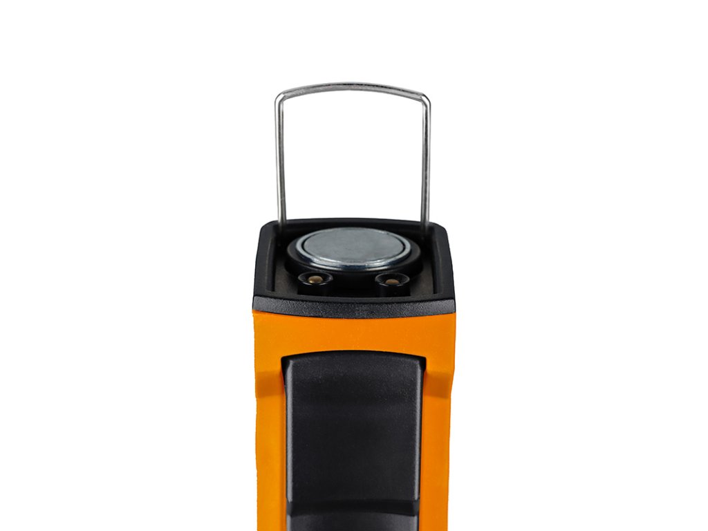 Solight pracovná nabíjacia LED lampa, 500lm + 70lm, COB, Li-Ion, USB, čiernooranžová