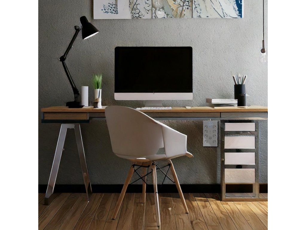Solight prepäťová ochrana, 8z, USB A+C, 2m, biela