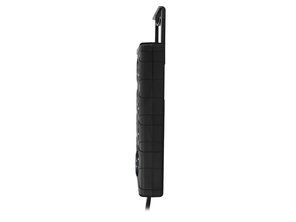 Solight prepäťová ochrana, 8z, USB A+C, 2m, čierna