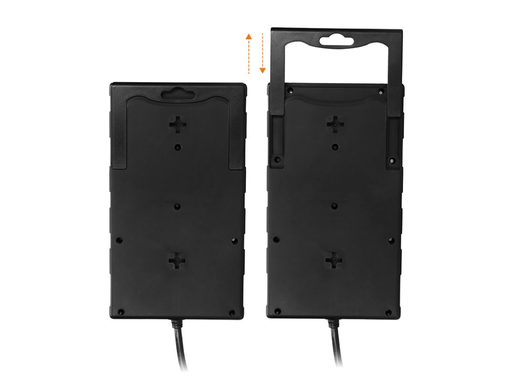 Solight prepäťová ochrana, 8z, USB A+C, 2m, čierna