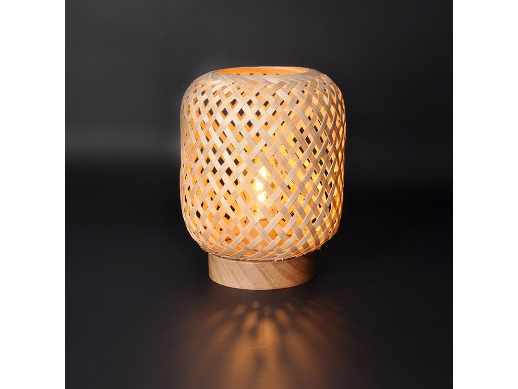 Solight ratanová LED lampáš s LED žiarovkou, teplá biela, 2x AAA, 19cm