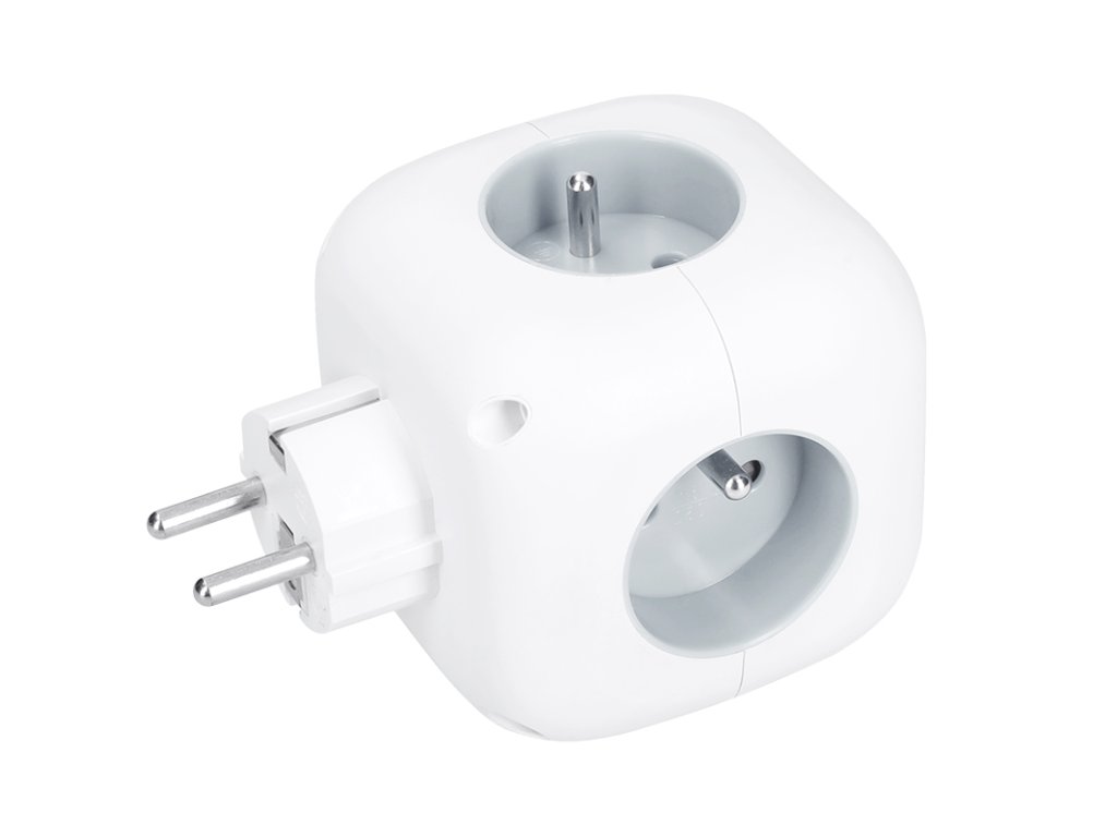 Solight rozbočka kocka, 3x 16A + USB A+C, biela, vypínač