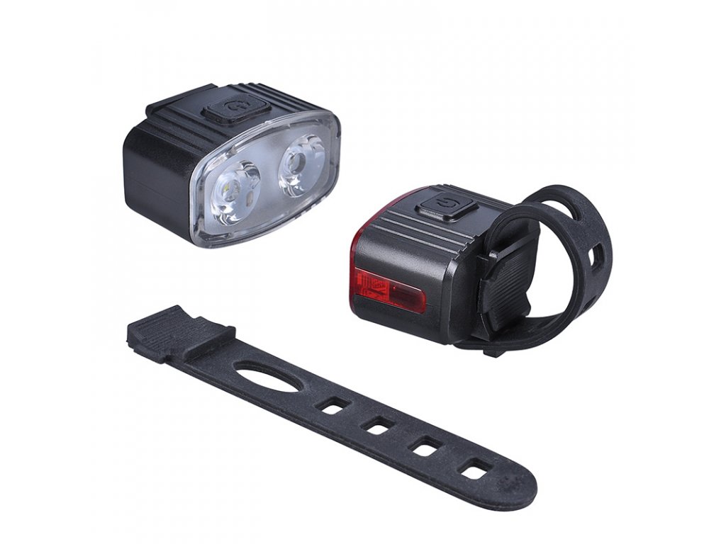 Solight set nabíjacích cyklo svietidiel, 160lm predné, zadné červená, Li-Ion, USB