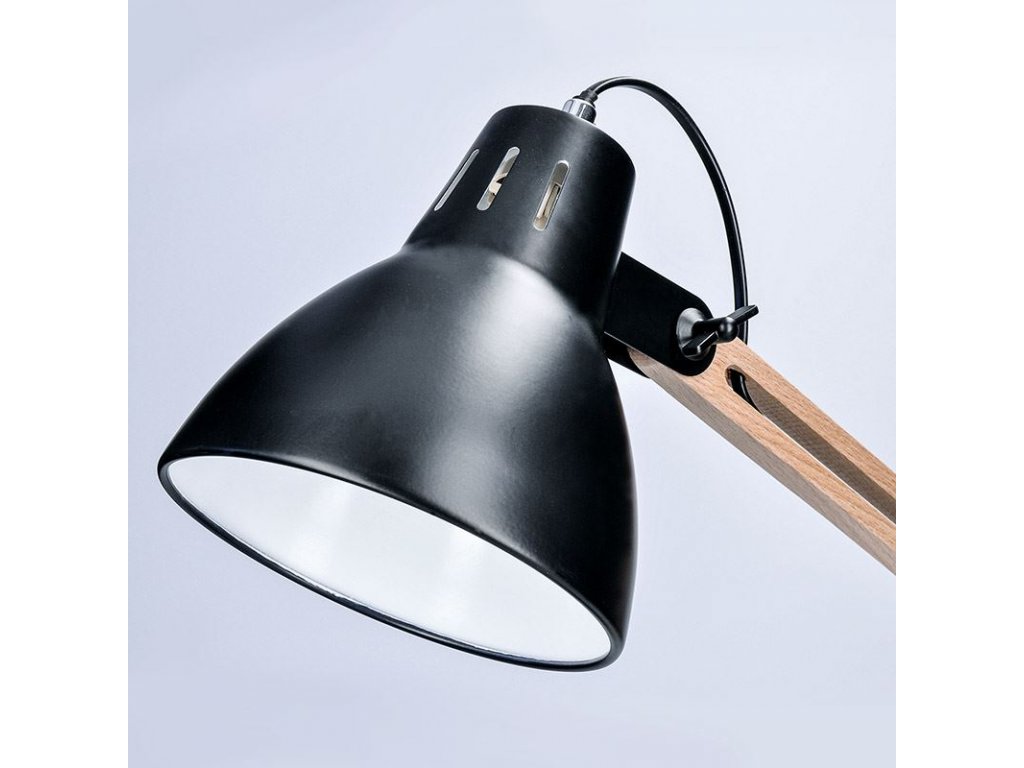 Solight stolná lampa Falun, E27, čierna