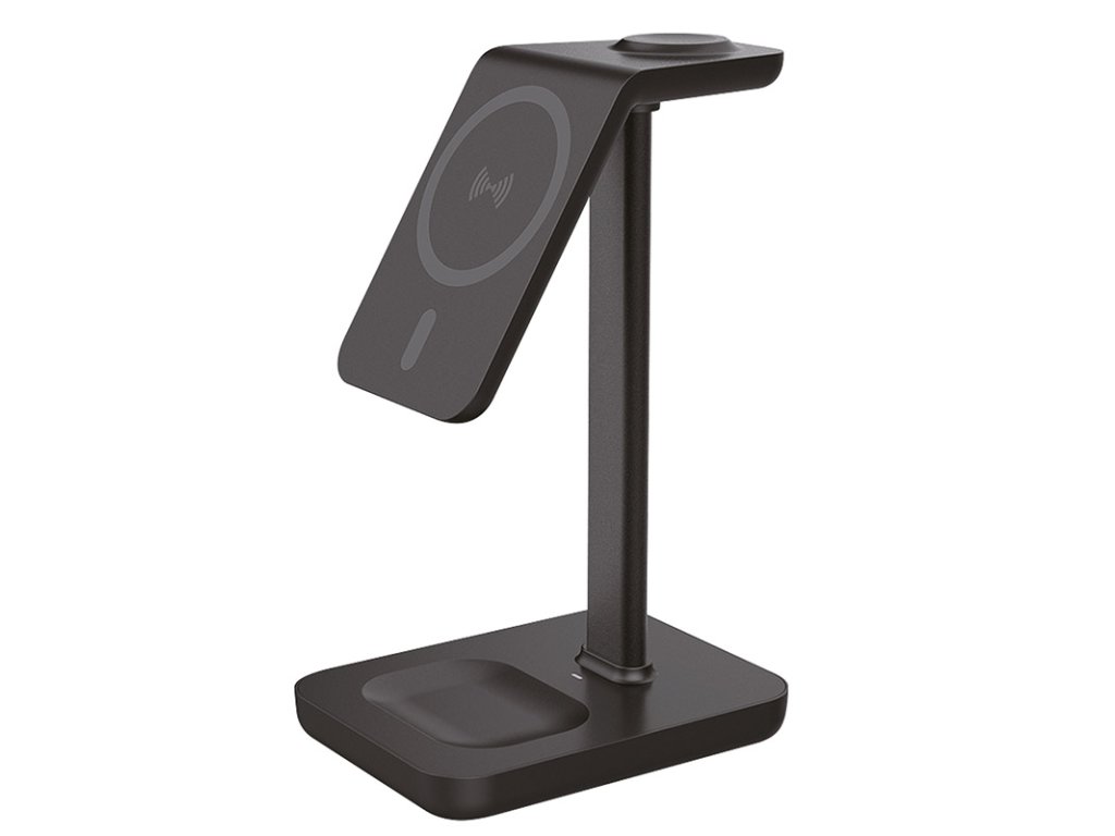 Solight stolová nabíjačka 3v1, Qi2, MagSafe kompatibilná