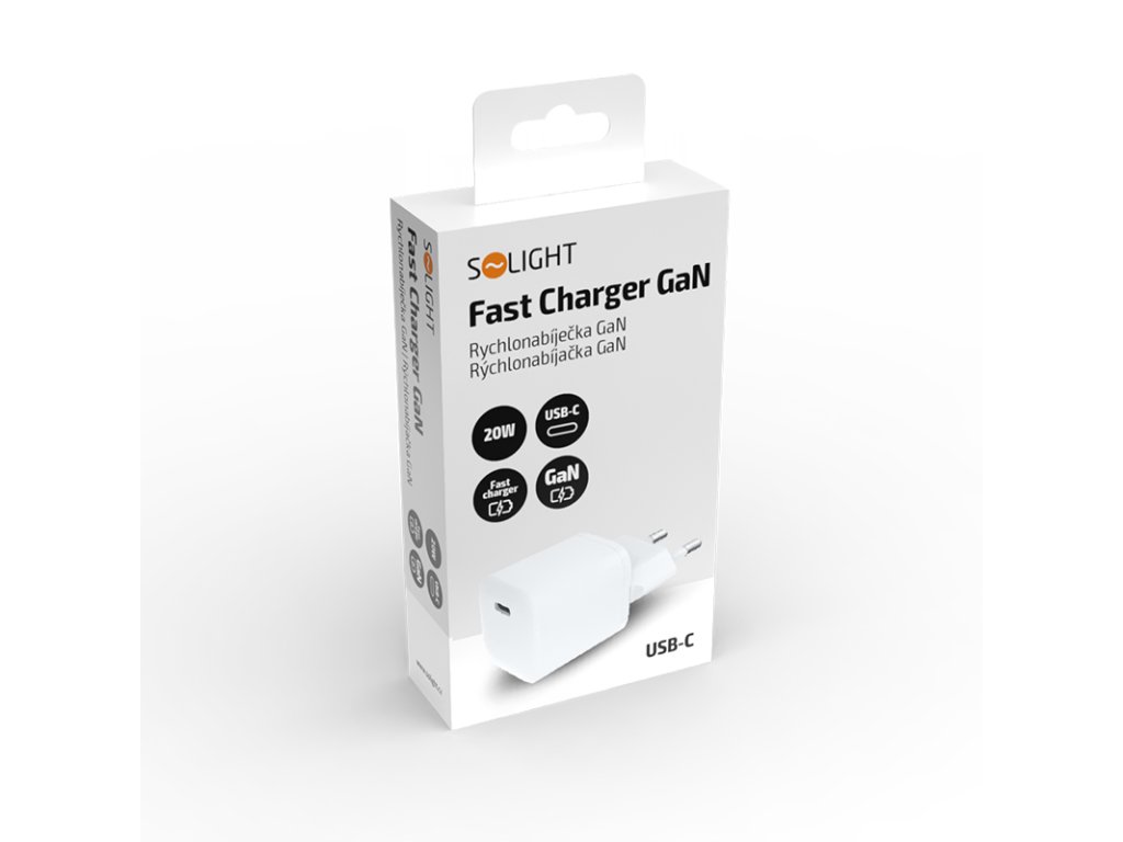 Solight USB-C fast charger GaN 20W PD