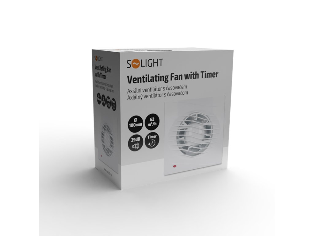 Solight ventilátor do kúpeľne s časovačom