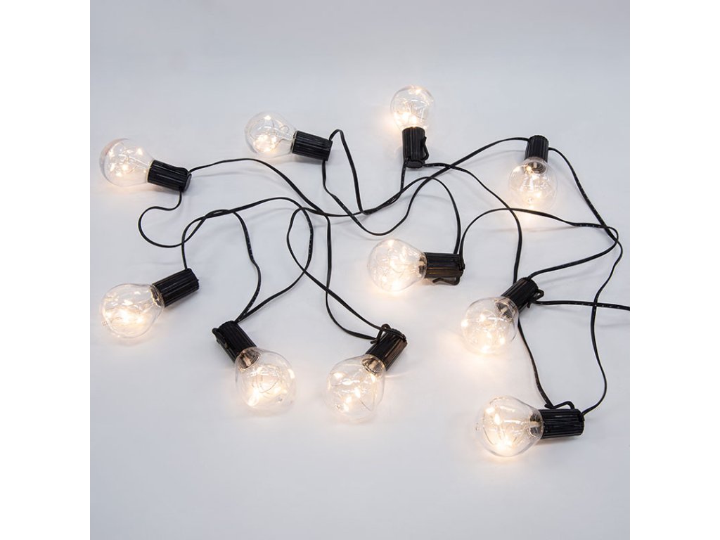 Solight vonkajšia reťaz s dekoratívnym LED žiarovkami, 10x micro LED žiarovka, 3m, 3xAA
