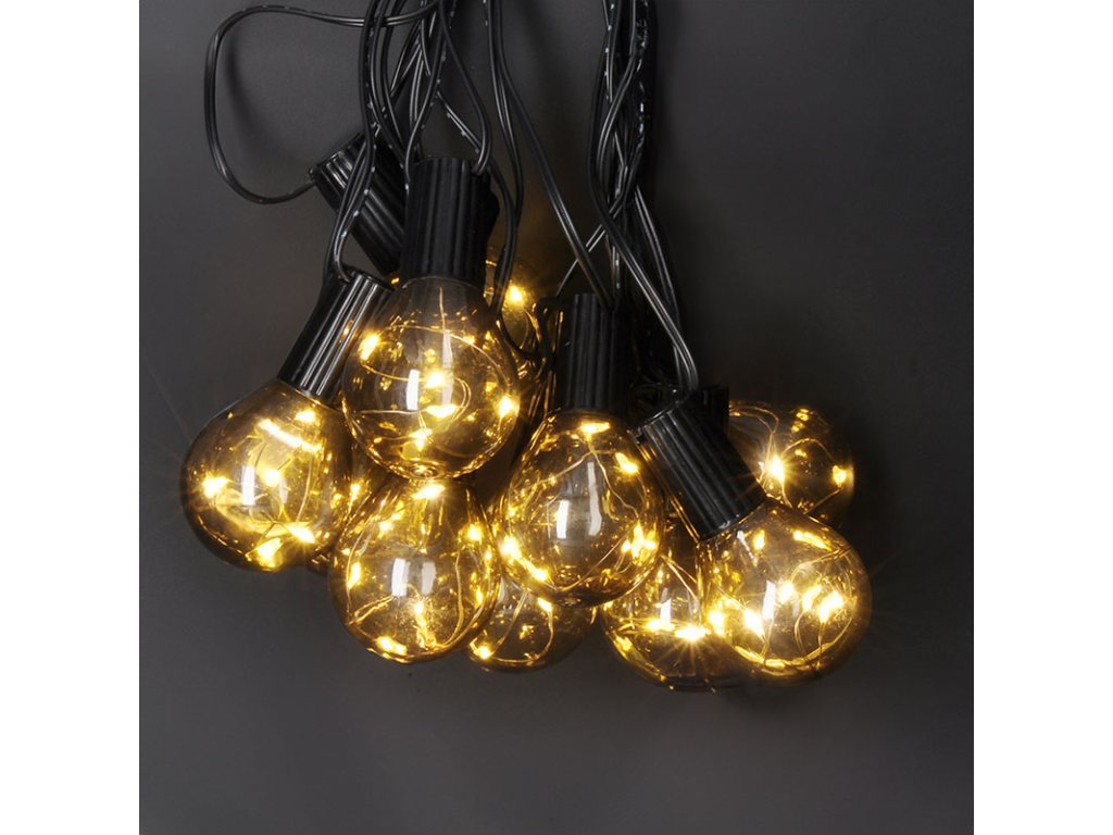 Solight vonkajšia reťaz s dekoratívnym LED žiarovkami, 10x micro LED žiarovka, 3m, 3xAA