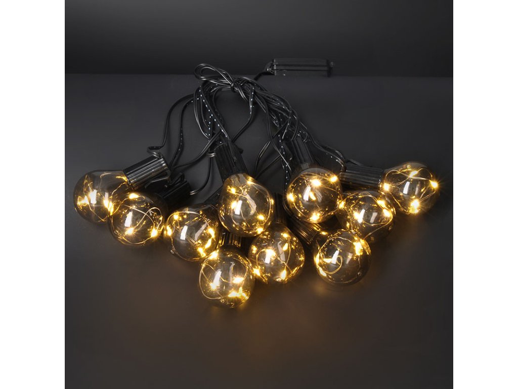 Solight vonkajšia reťaz s dekoratívnym LED žiarovkami, 10x micro LED žiarovka, 3m, 3xAA