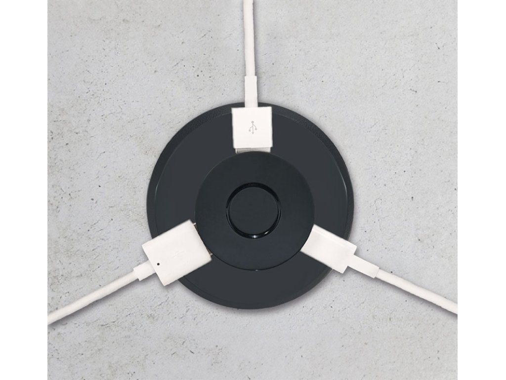 Solight výsuvná nabíjačka USB A+C 24W PD, čierna