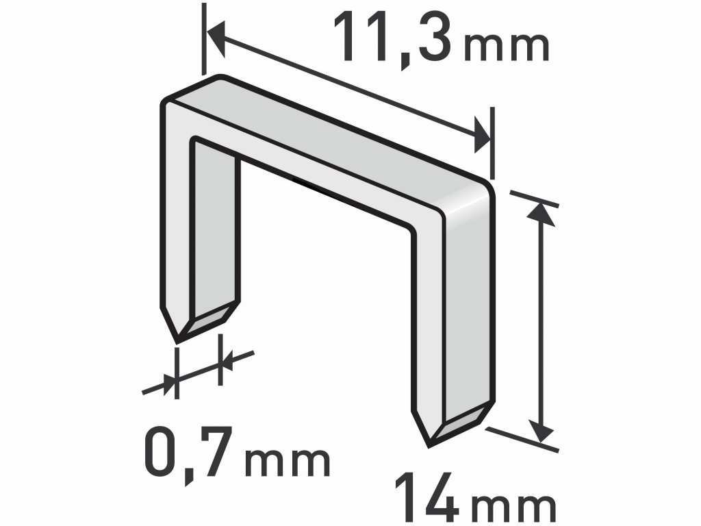 Spony 14mm, 11,3x0,52x0,70mm, balenie 1000ks, EXTOL PREMIUM