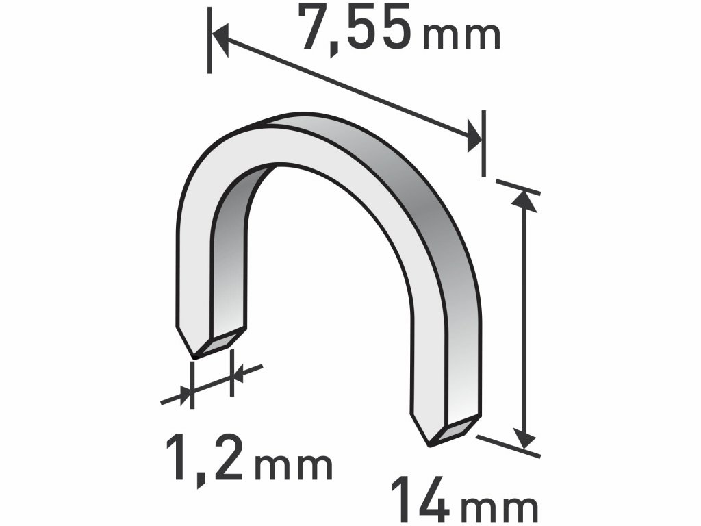 Spony oblé do sponkovacej pištole 1000ks, dĺžka/L 14mm, EXTOL PREMIUM