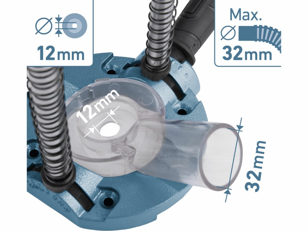 Stojan na vŕtačku viacúčelový so skľučovadlom, Ø1-10mm, pracovná výška 140mm, EXTOL PREMIUM