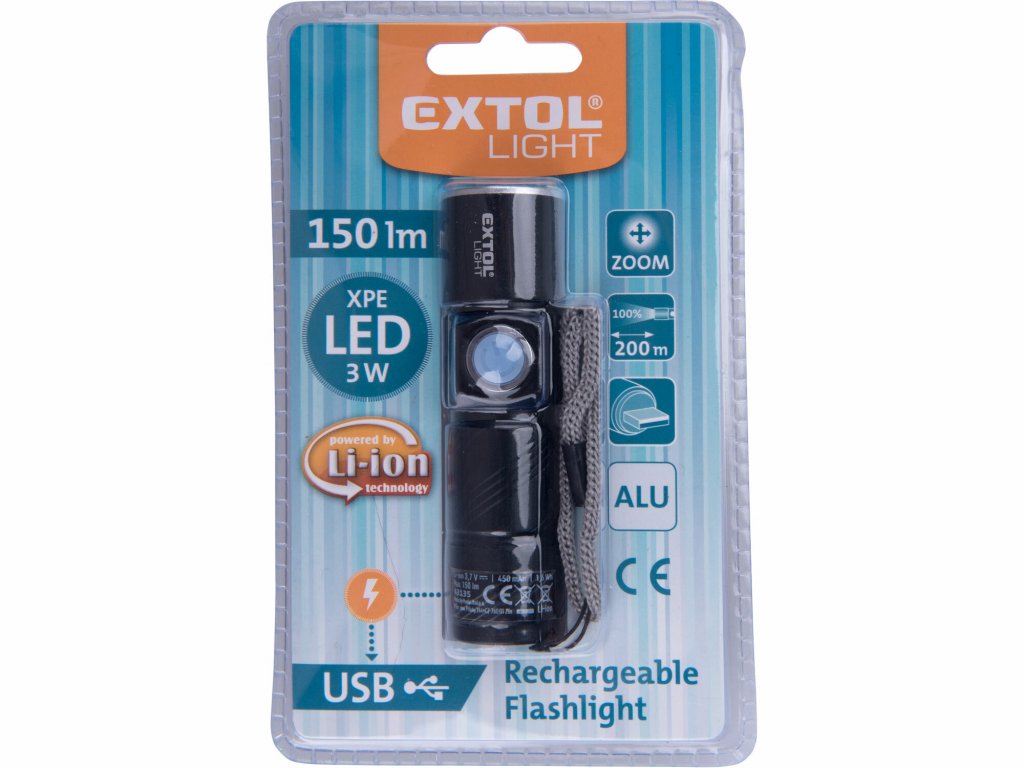 Svietidlo hliníkové 3W Cree LED, 150 lm, EXTOL LIGHT