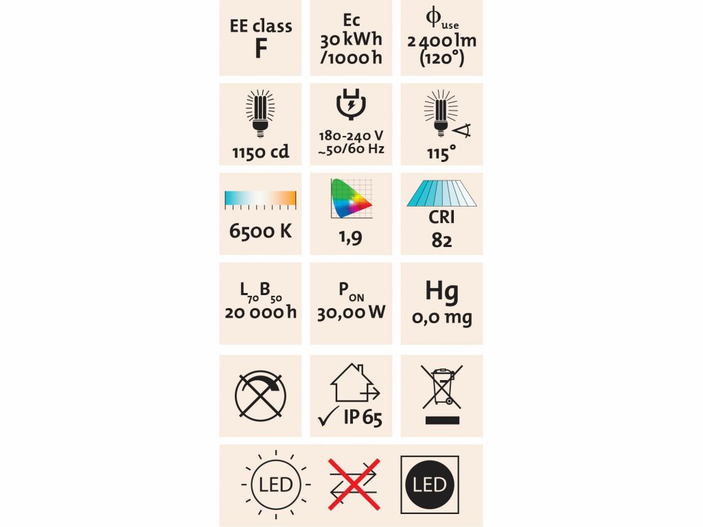 Svietidlo pracovné 30W so stojanom, 42x LED, 3200lm, IP65, EXTOL LIGHT