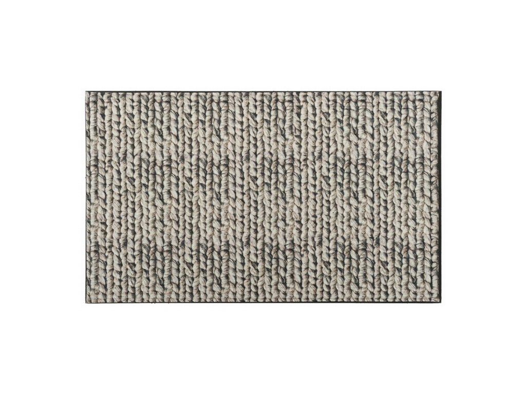 Textilná gumová čistiaca vnútorná vstupná rohož FLOMA Lima Chunky Knit - 45 x 75 x 1,1 cm