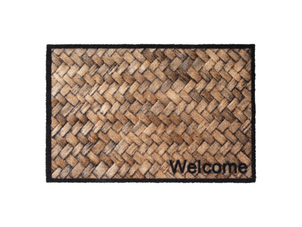 Vnútorná čistiaca prateľná vstupná rohož FLOMA Prestige Welcome wicker - 50 x 75 x 0,7 cm