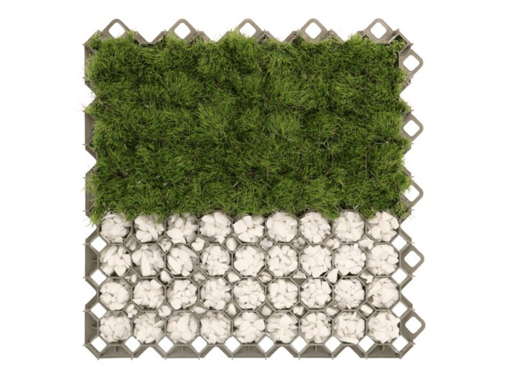 Zelená plastová zatrávňovacia dlažba MULTIGRAVEL - 60 x 60 x 4 cm