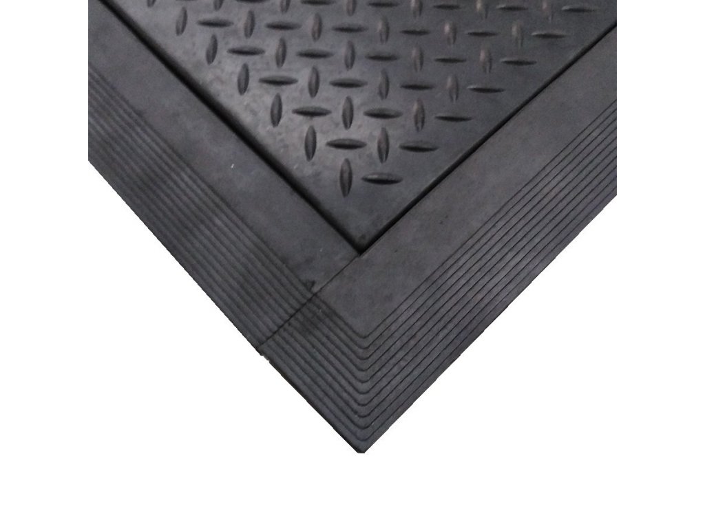 Žltá gumová nábehová hrana "samica" pre rohože Solid Top Tile FLOMA - 98,5 x 7,5 cm