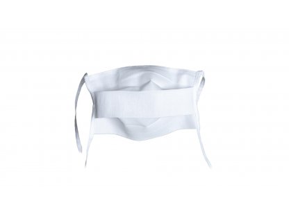 4CARS Dvojvrstvové ochranné bavlnené rúško biele so šnúrkou 1ks - UNI