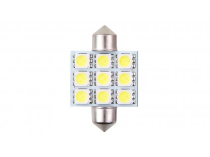 4CARS LED ŽIAROVKA 9LED 12V FESTOON 5050SMD T11X36MM