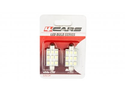 4CARS LED ŽIAROVKA 9LED 12V FESTOON 5050SMD T11X44MM