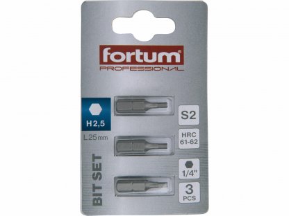 Bit imbus 3ks, H 2,5x25mm, S2, FORTUM