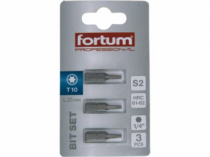 Bit torx 3ks, T 10x25mm, S2, FORTUM