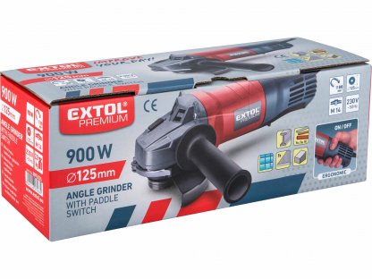 Brúska uhlová, príkon 900W, priemer 125mm, dlaňový spínač, EXTOL PREMIUM