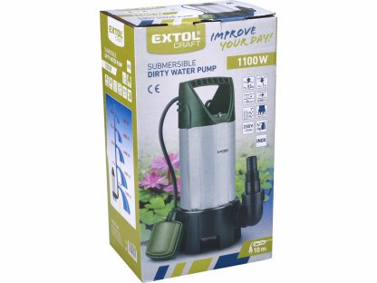 Čerpadlo ponorné antikorové, 1100W, max. 15000l/hod, max. výtlak 10m, EXTOL CRAFT