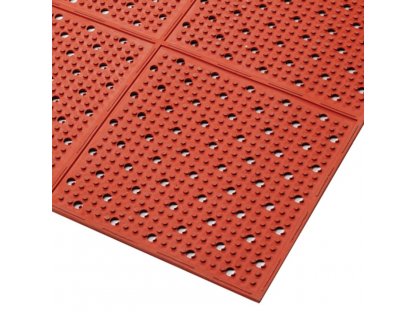 Červená gumová protišmyková obojstranná rohož Multi Mat II Red - dĺžka 60 cm, šírka 244 cm, výška 0,95 cm