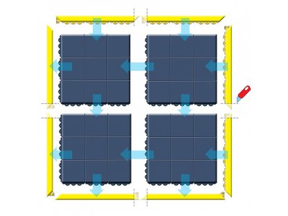 Červená nábehová hrana "samec" MD Ramp System Nitrile - dĺžka 91 cm, šírka 5 cm