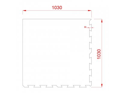 Čierna gumová extrémne záťažová modulová puzzle dlažba (roh) FLOMA Sandwich - 100 x 100 x 2,6 cm