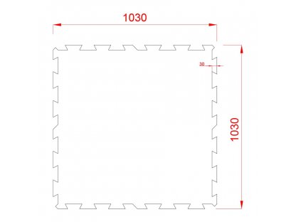 Čierna gumová extrémne záťažová modulová puzzle dlažba (stred) FLOMA Sandwich - 100 x 100 x 2,6 cm