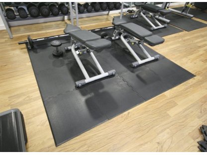 Čierna gumová koncová fitness doska Šport Tile - 61 x 61 x 1 cm