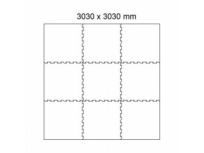 Čierna gumová modulová puzzle dlažba (okraj) FLOMA FitFlo SF1050 - 100 x 100 x 0,8 cm