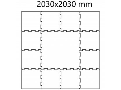 Čierna gumová modulová puzzle dlažba (okraj) FLOMA FitFlo SF1050 - 100 x 100 x 0,8 cm