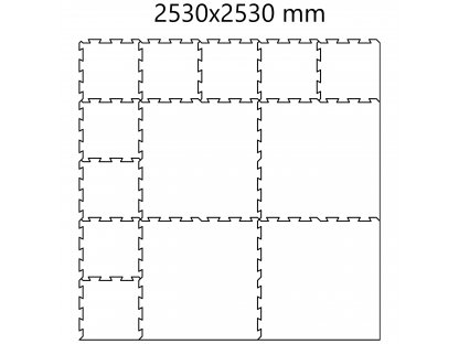 Čierna gumová modulová puzzle dlažba (okraj) FLOMA FitFlo SF1050 - 100 x 100 x 0,8 cm