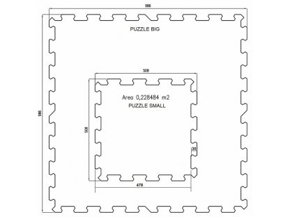 Čierna gumová modulová puzzle dlažba (okraj) FLOMA FitFlo SF1050 - 47,8 x 47,8 x 0,8 cm