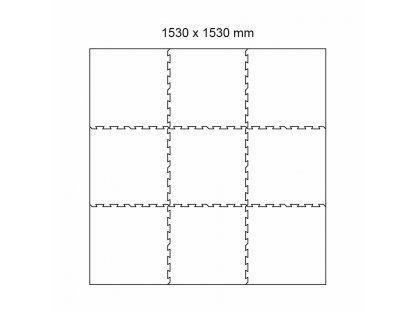 Čierna gumová modulová puzzle dlažba (okraj) FLOMA FitFlo SF1050 - 50 x 50 x 0,8 cm